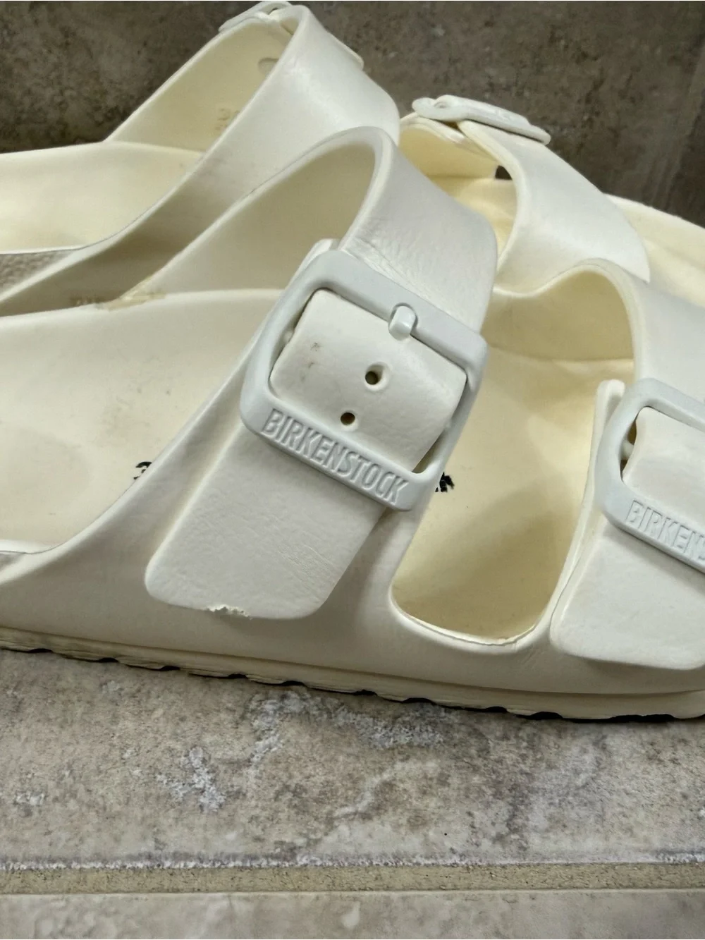 Birkenstock White Two-Strap EVA Arizona Sandals Size 39